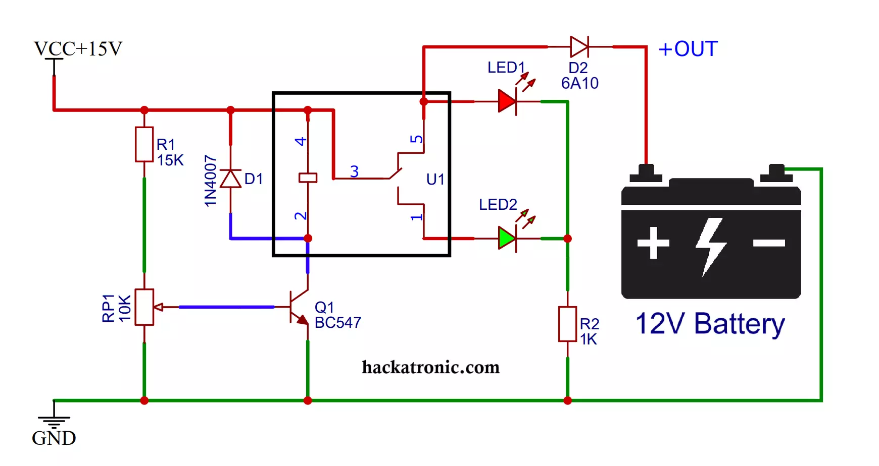 Automatic Cut Off Battery Charger Circuit